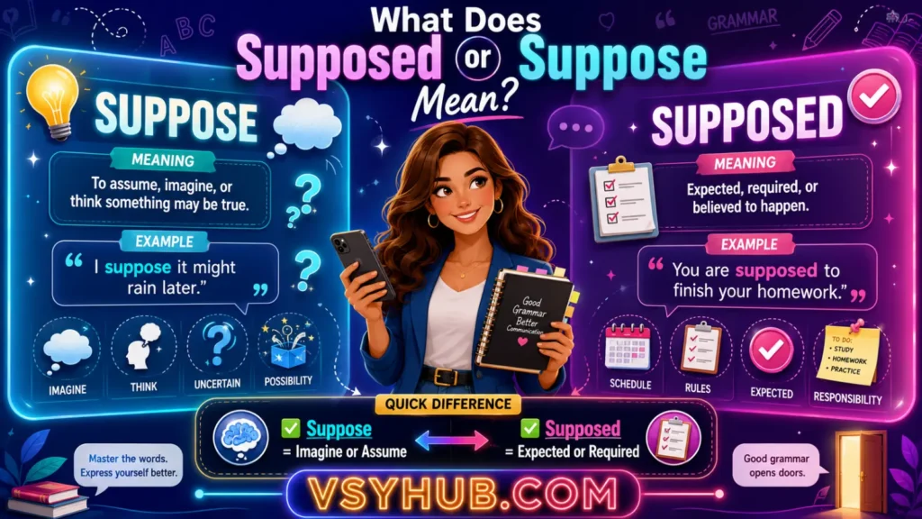 What Does Supposed or Suppose Mean?
