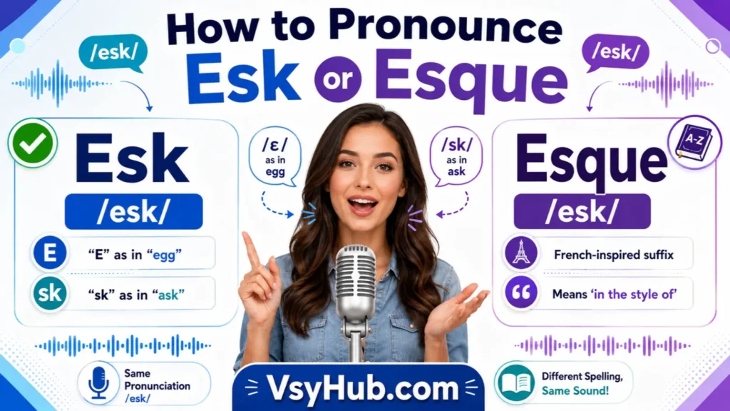 How to Pronounce Esk or Esque