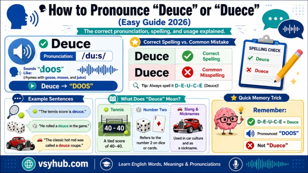 How to Pronounce Deuce or Duece