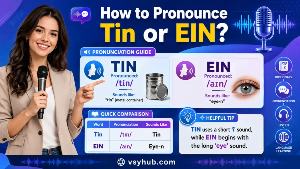 How to Pronounce Tin or EIN