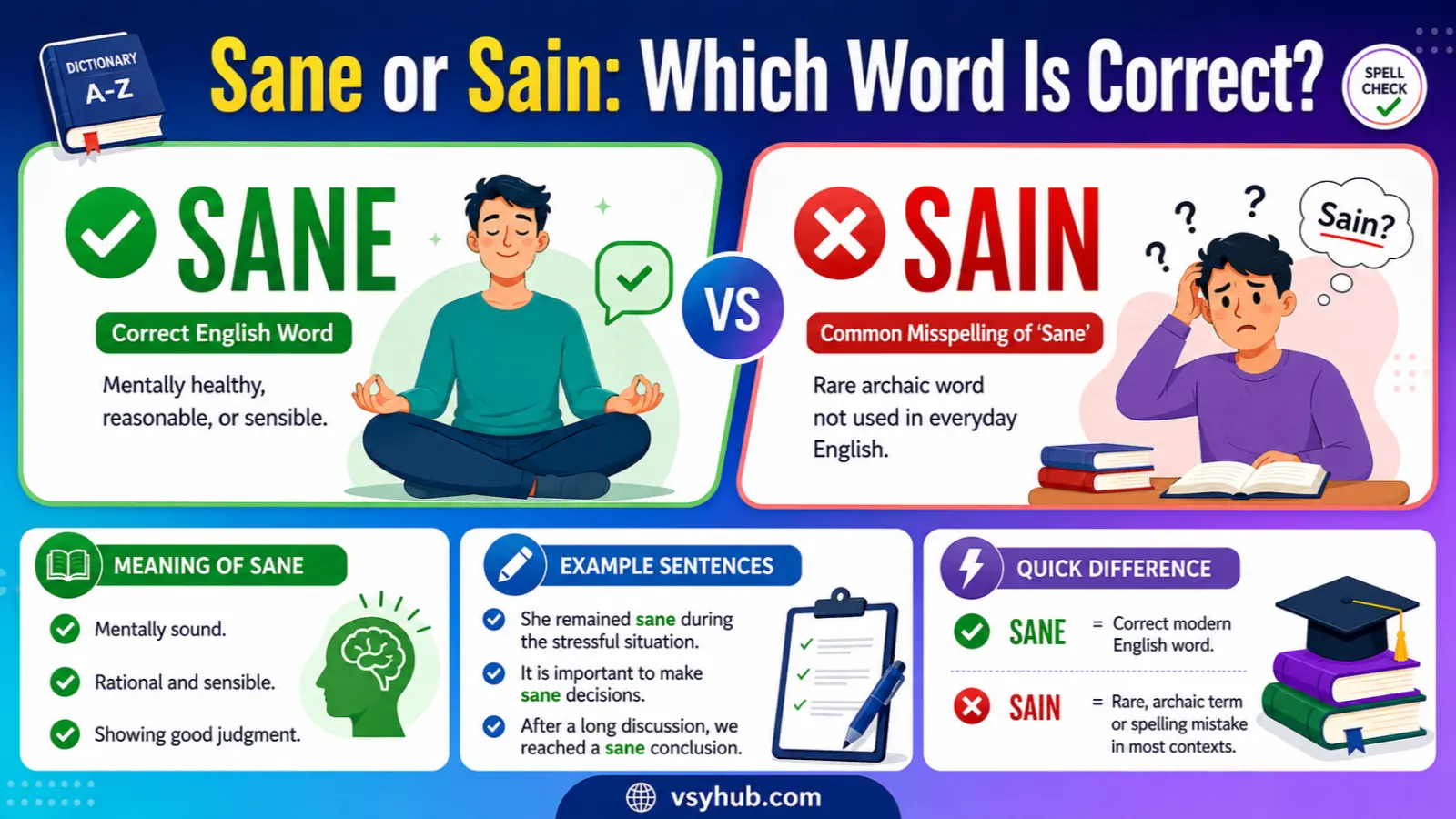 Sane or Sain: Which Word Is Correct?