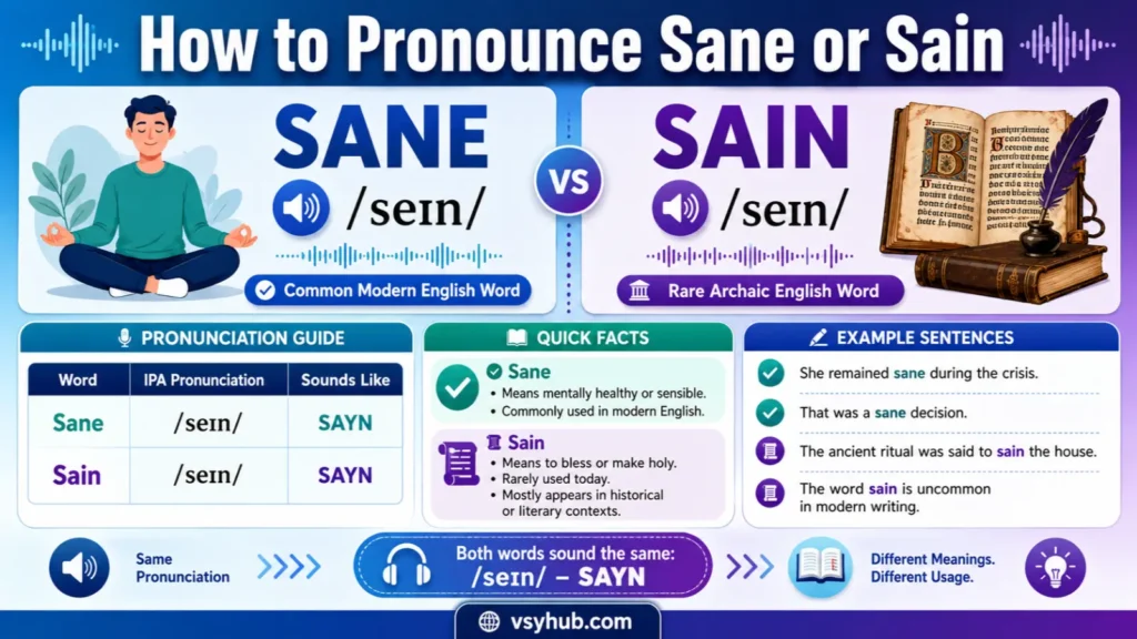 How to Pronounce Sane or Sain