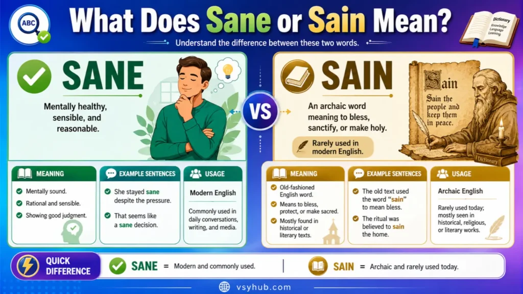 What Does Sane or Sain Mean?