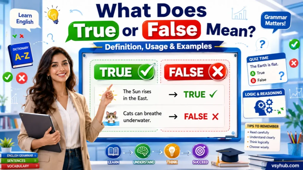 📖 WHAT DOES TRUE OR FALSE MEAN?