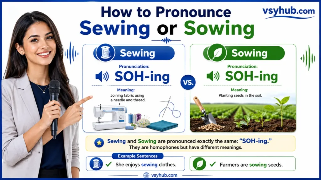 How to Pronounce Sewing or Sowing
