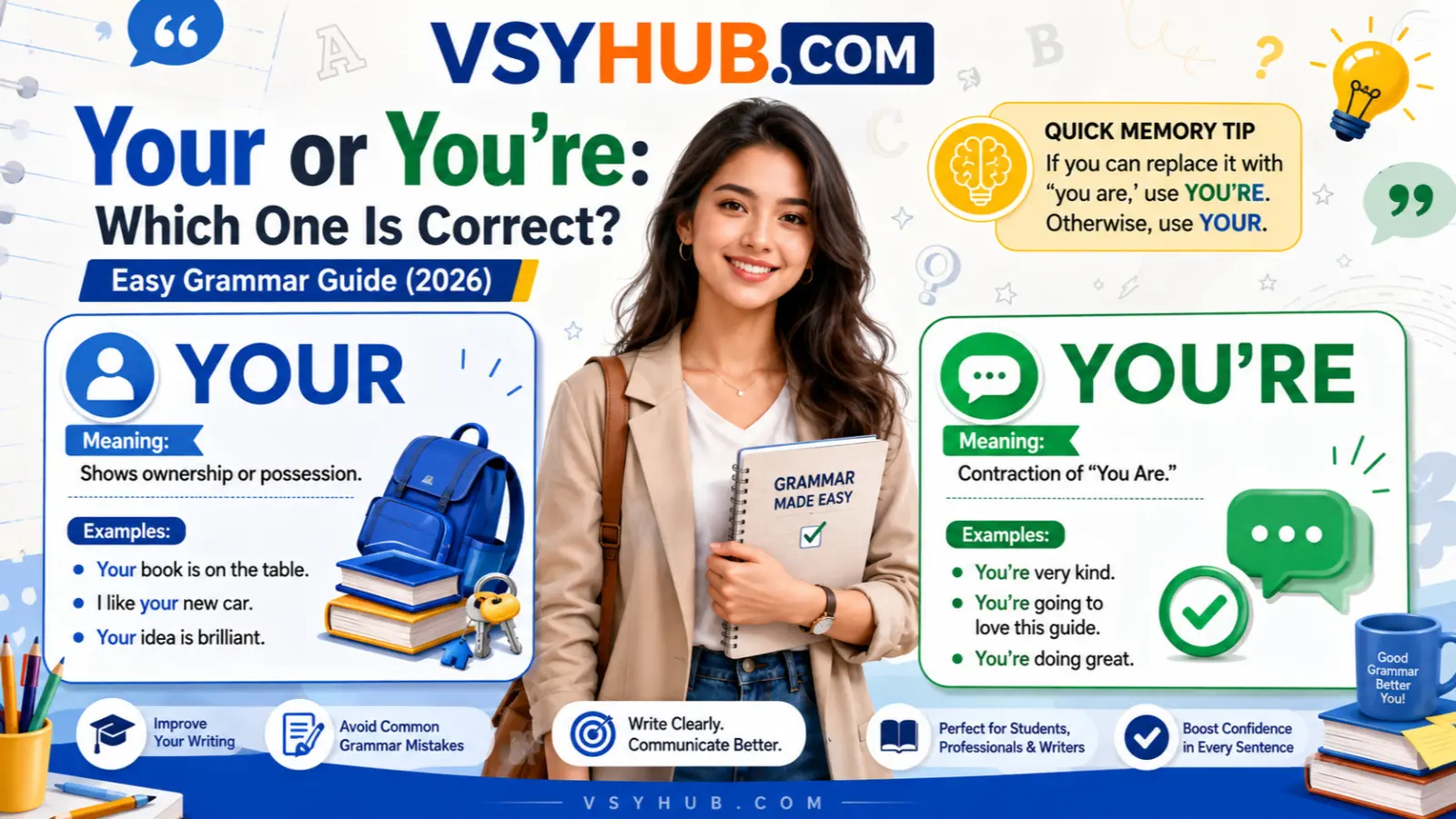 Your or You're: Which One Is Correct? Easy Grammar Guide (2026)
