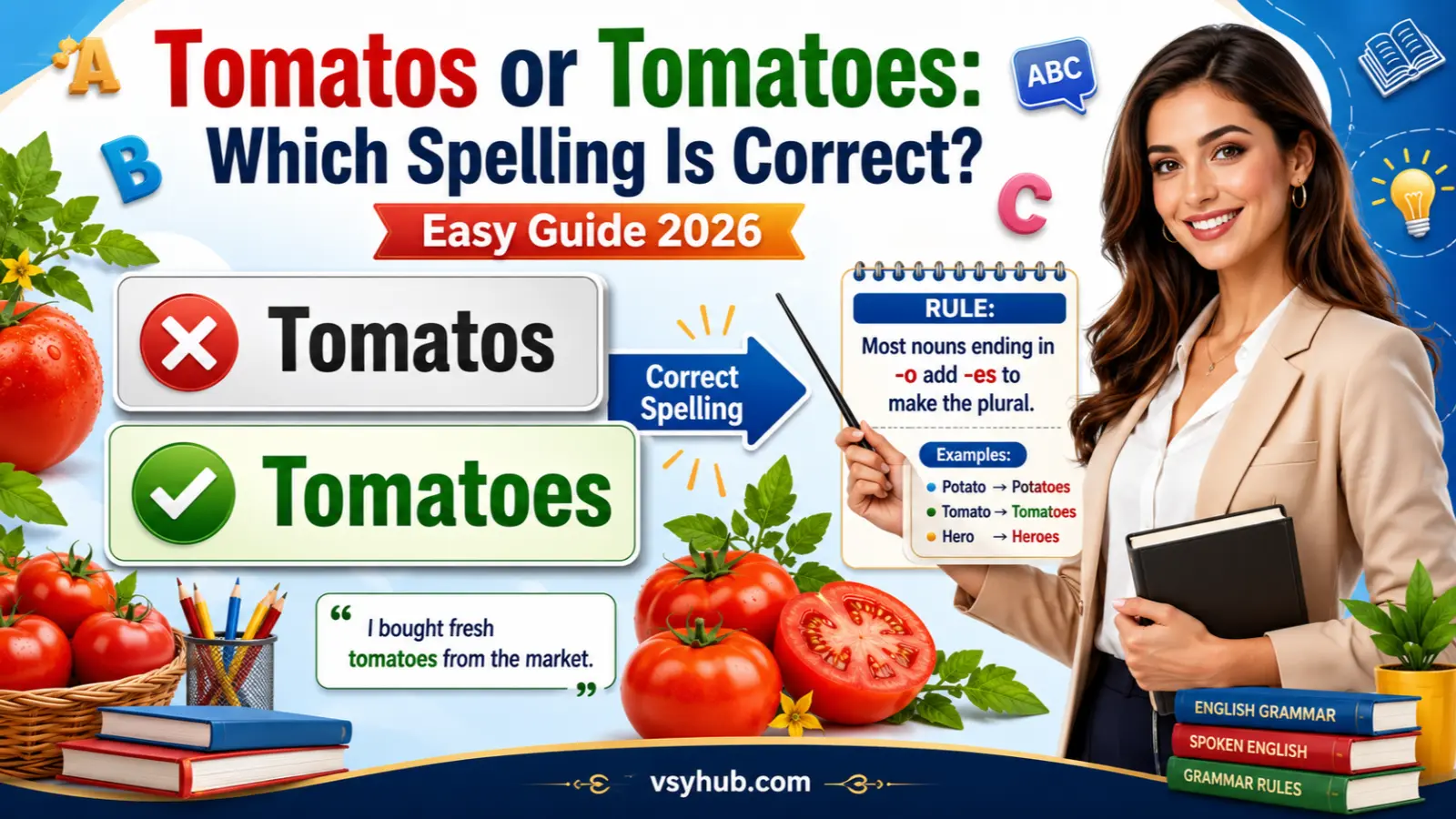 Tomatos or Tomatoes: Which Spelling Is Correct? Easy Guide 2026