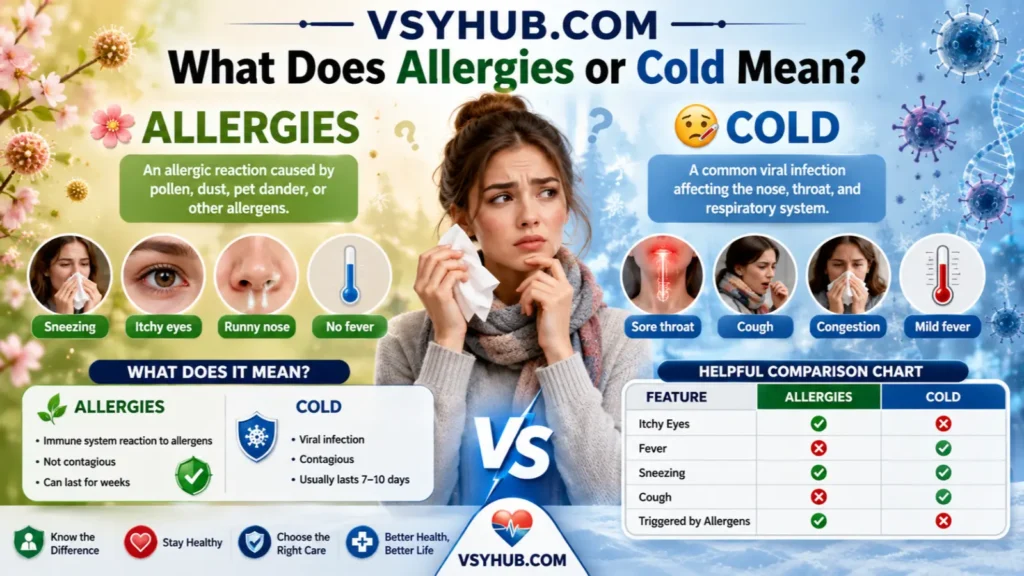 What Does Allergies or Cold Mean?