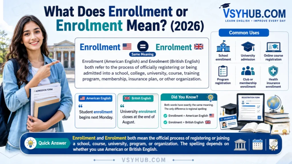 What Does Enrollment or Enrolment Mean?