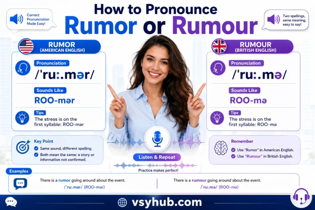 How to Pronounce Rumor or Rumour
