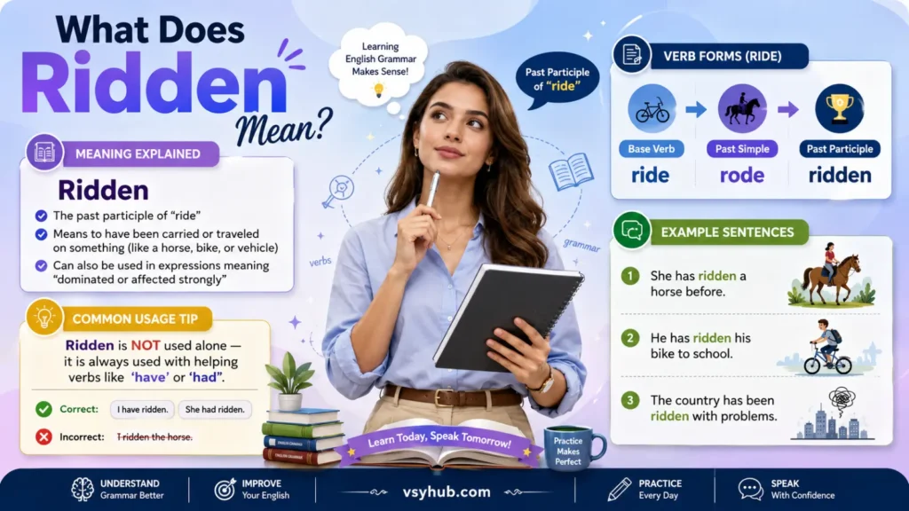 What Does Ridden Mean?