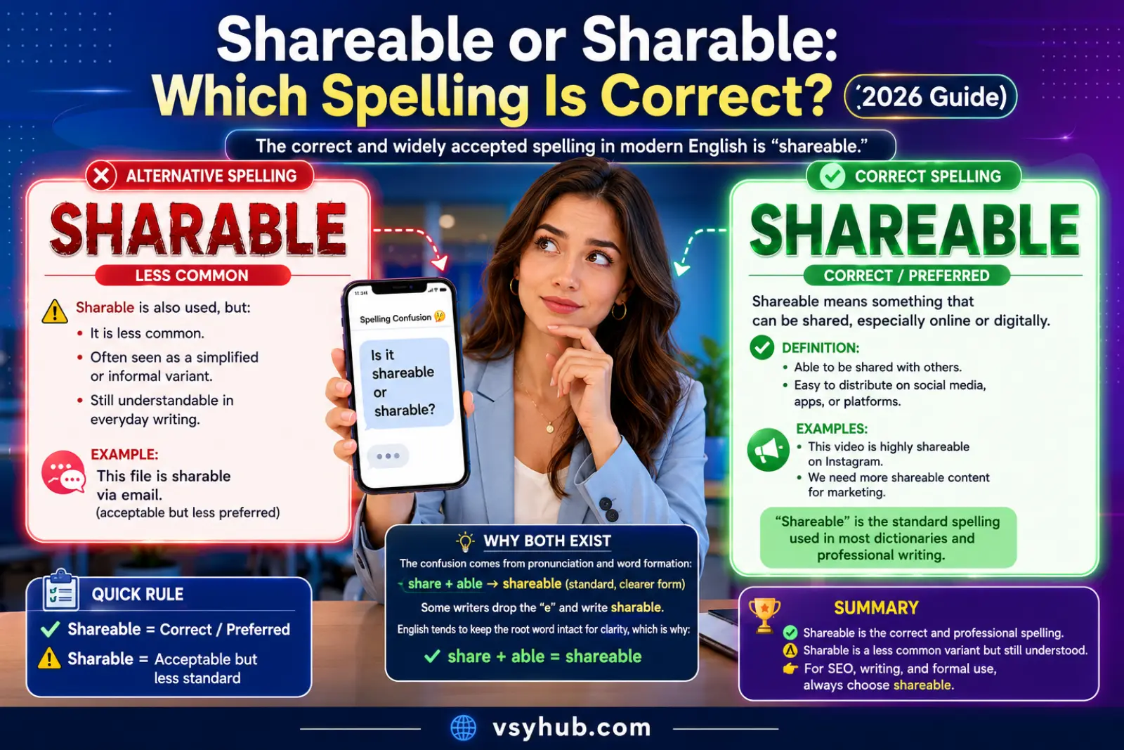 Shareable or Sharable: Which Spelling Is Correct? (2026)