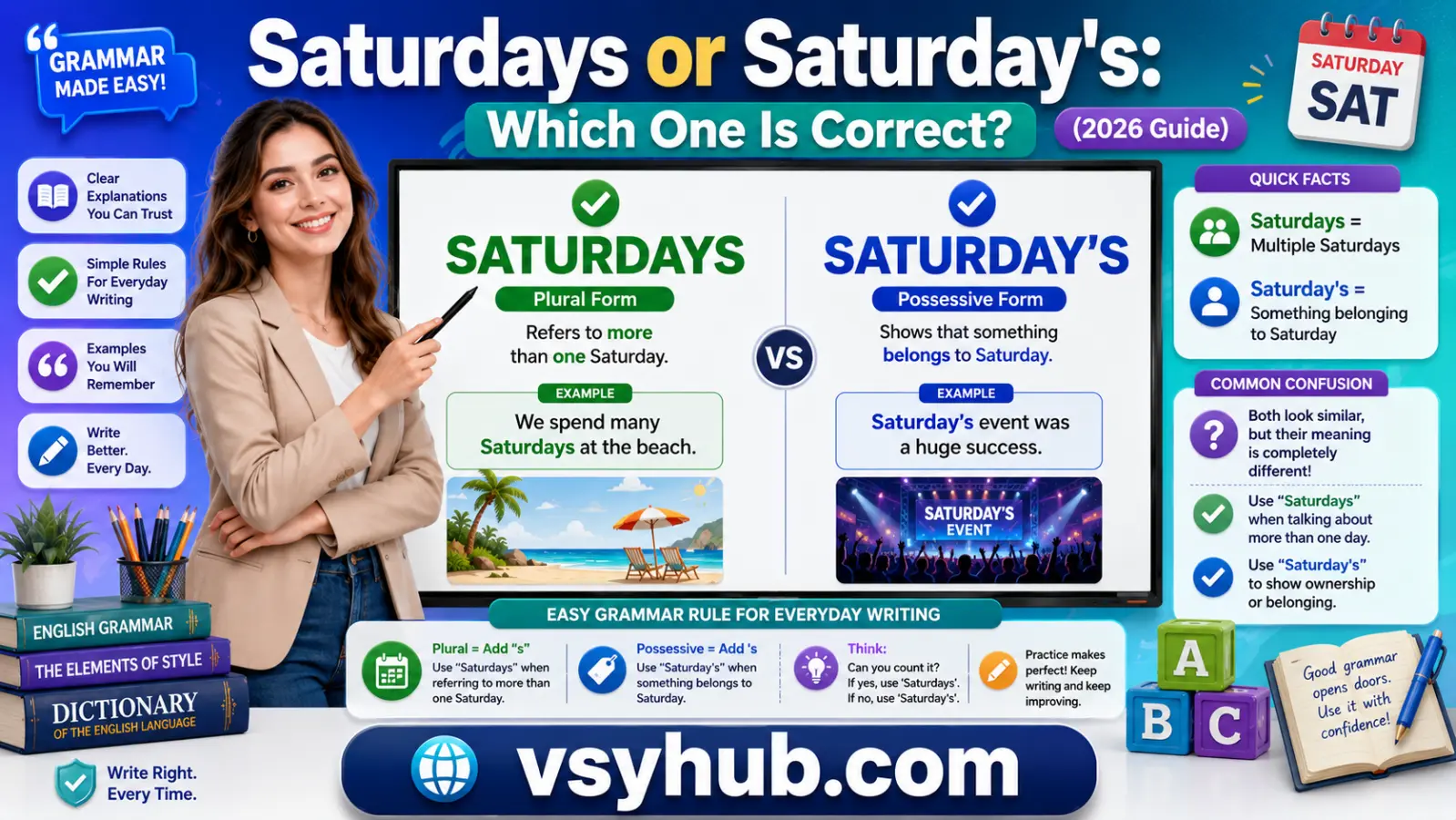 Saturdays or Saturday's