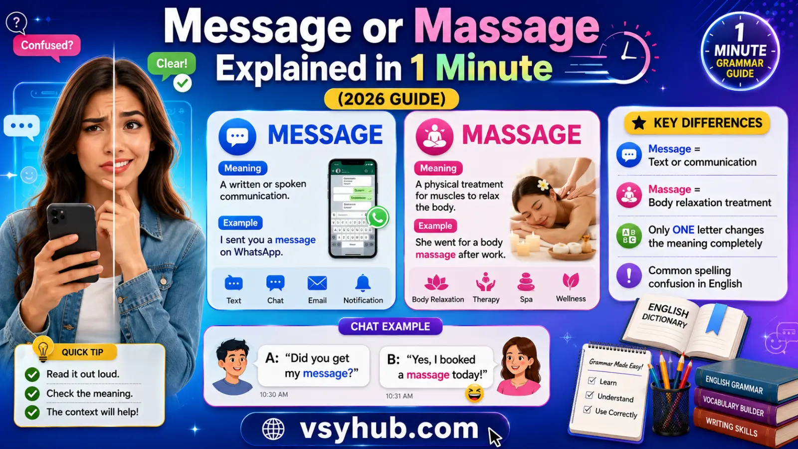 Message or Massage Explained in 1 Minute