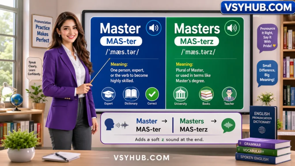 How to Pronounce Master or Masters