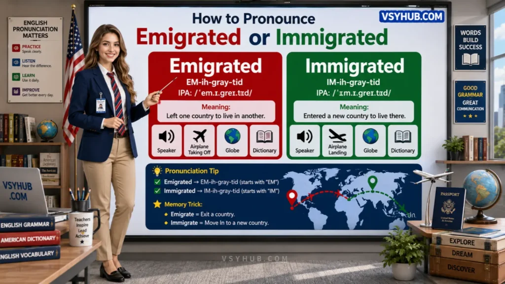 How to Pronounce Emigrated or Immigrated