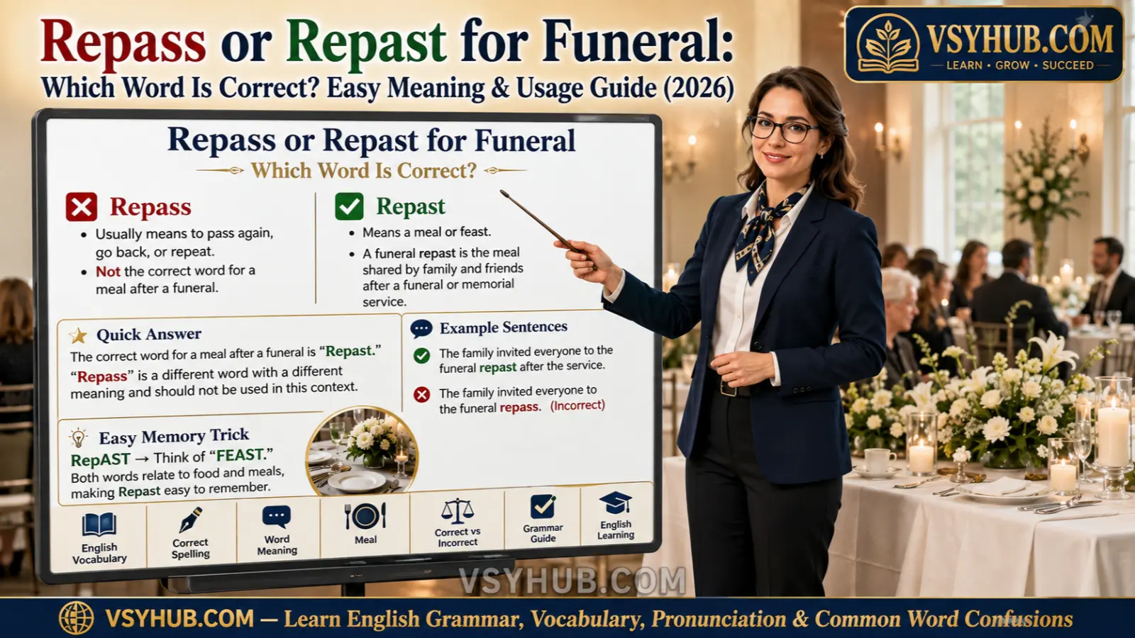Repass or Repast for Funeral