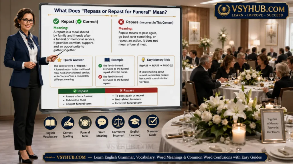 What Does Repass or Repast for Funeral Mean?