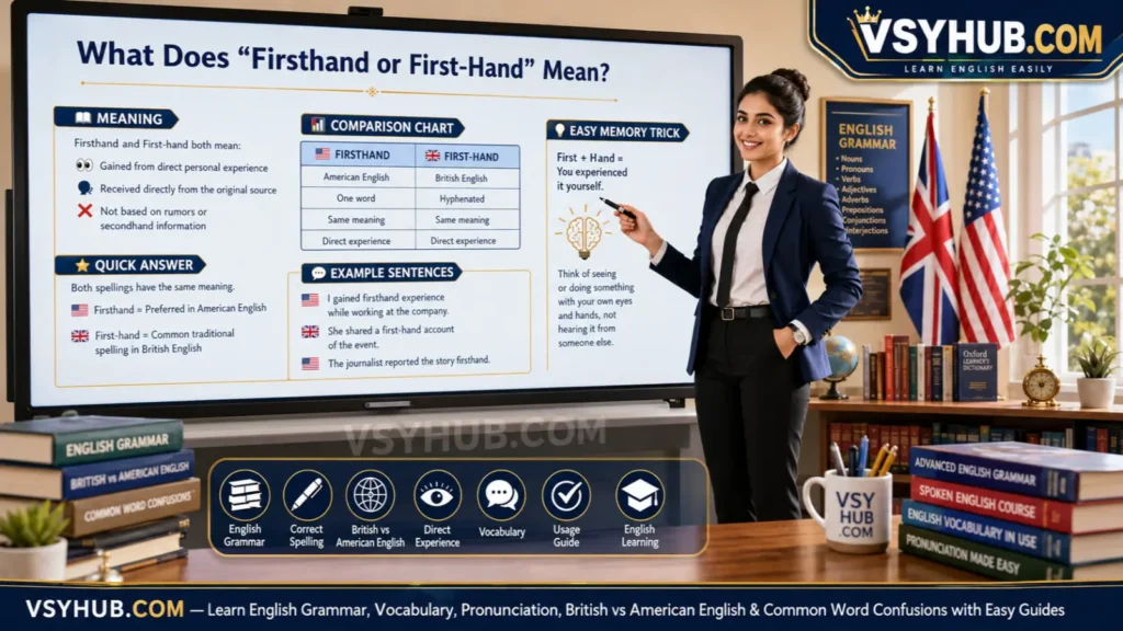 What Does Firsthand or First-Hand Mean?