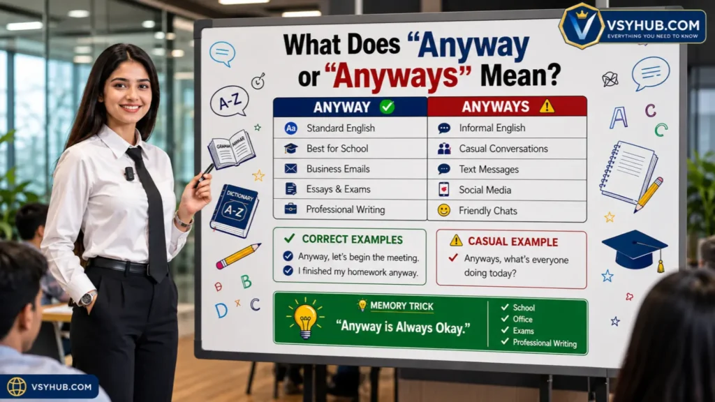 What Does "Anyway or Anyways" Mean?