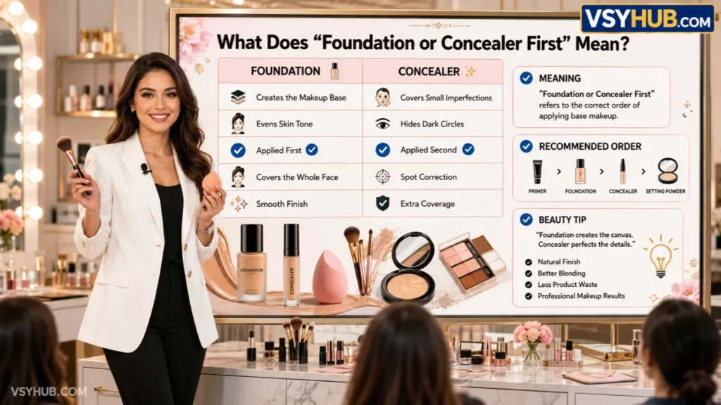 What Does "Foundation or Concealer First" Mean?
