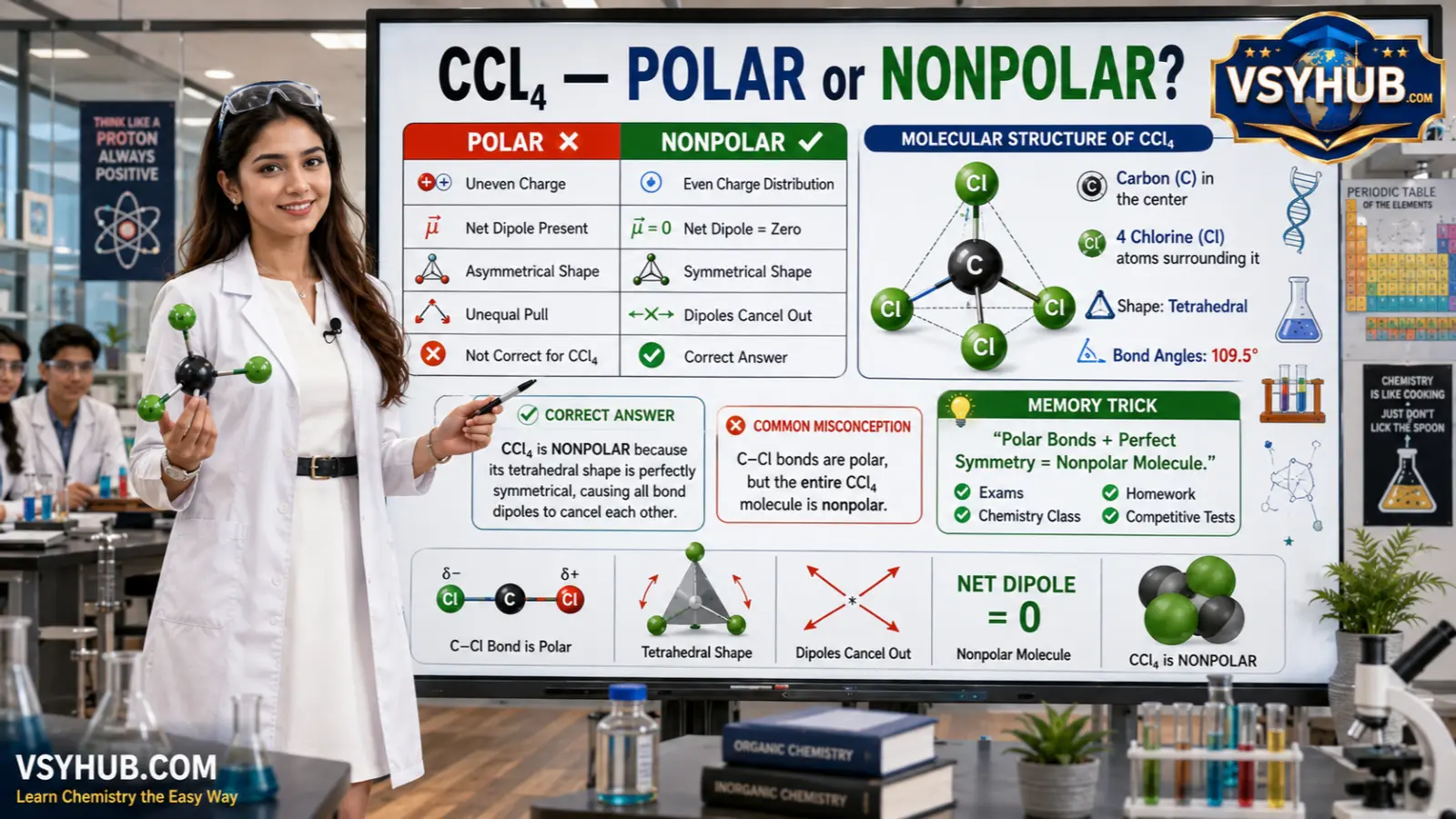 Is CCl4 polar or nonpolar
