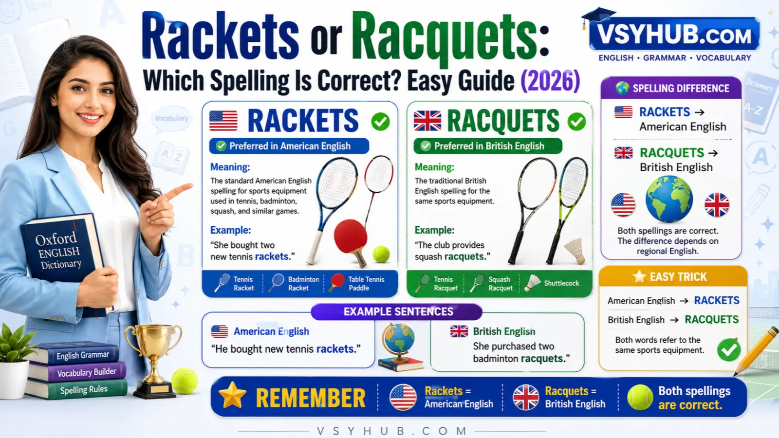 Rackets or Racquets: Which Spelling Is Correct? Guide (2026)