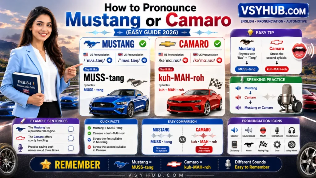 How to Pronounce Mustang or Camaro