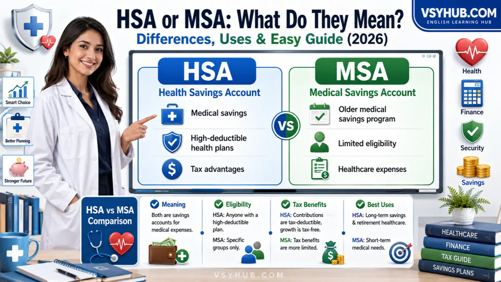 HSA or MSA: What Do They Mean? Differences, Uses & Easy Guide (2026)