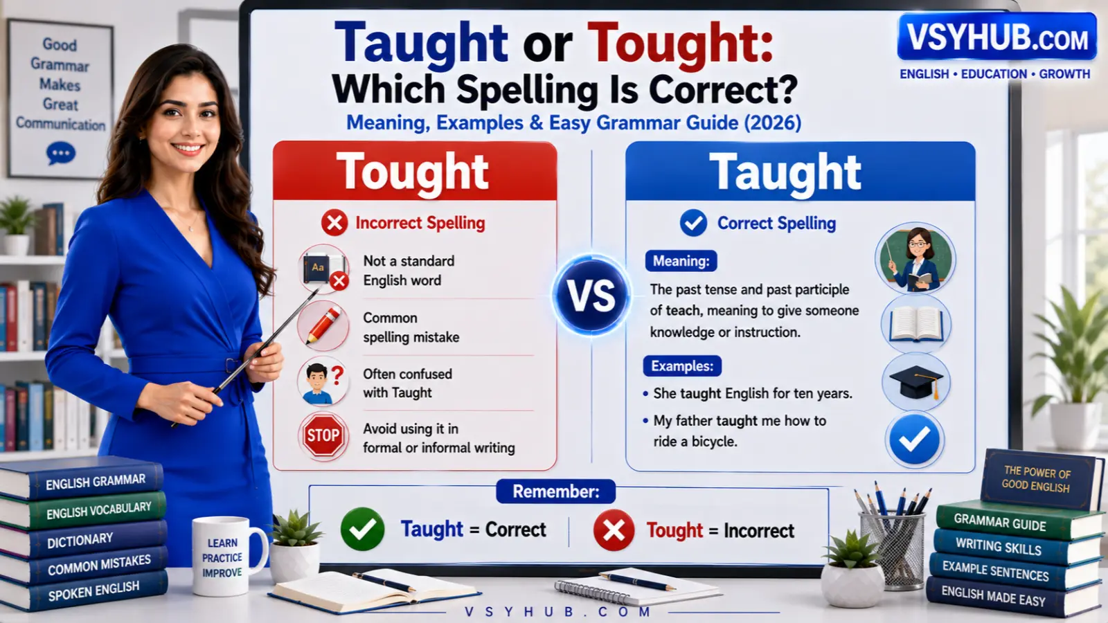 taught or tought