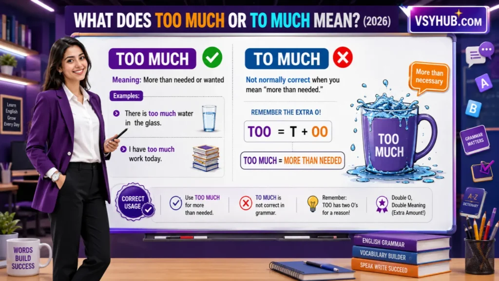 What Does Too Much or To Much Mean?