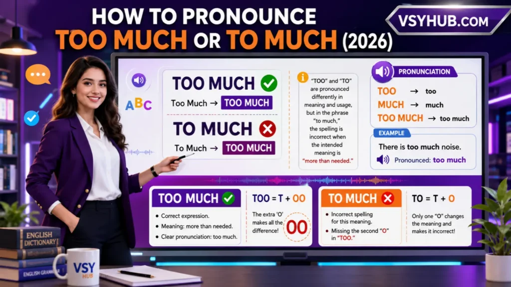 How to Pronounce Too Much or To Much