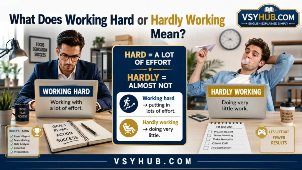 What Does Working Hard or Hardly Working Mean?