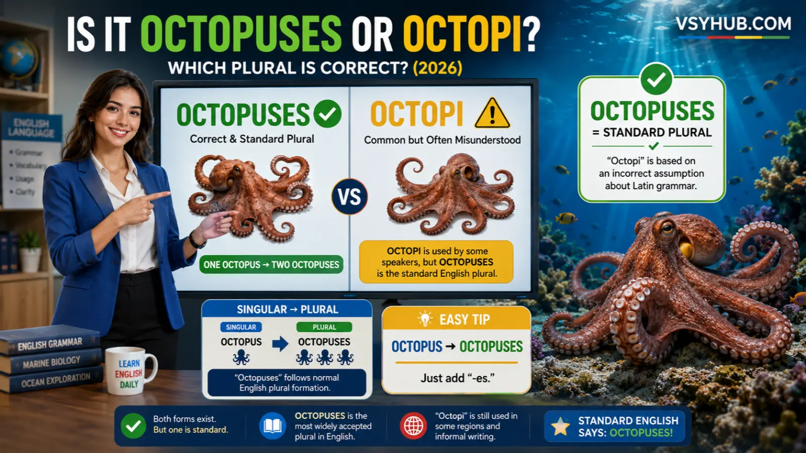 Is It Octopuses or Octopi?