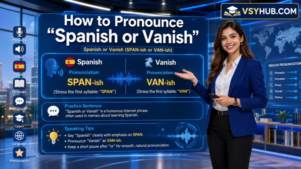How to Pronounce Spanish or Vanish