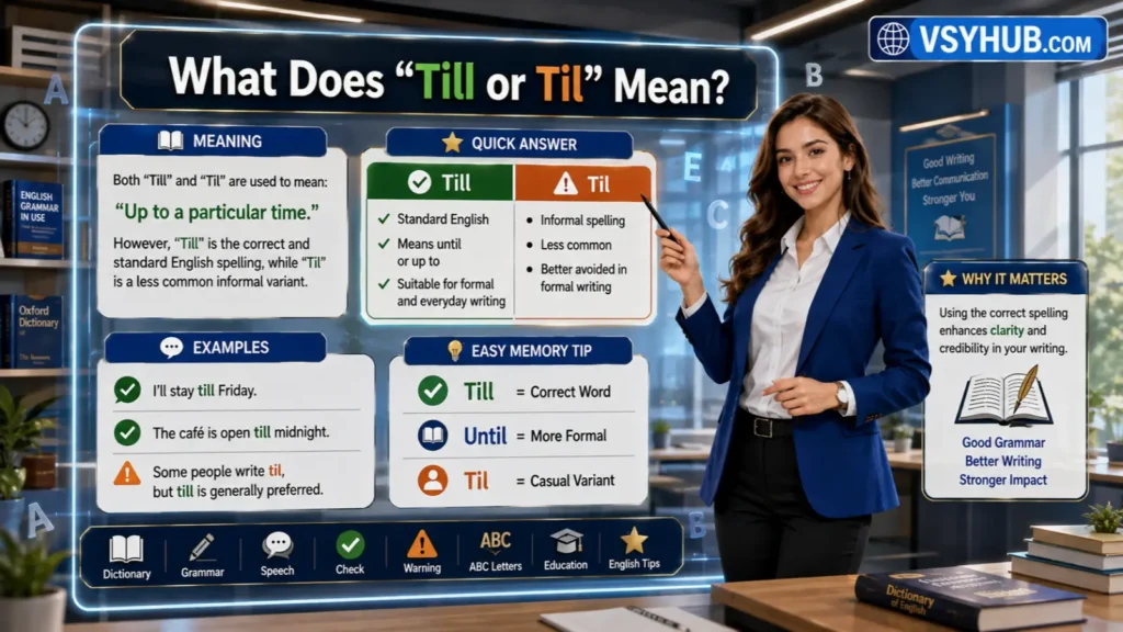 What Does Till or Til Mean?