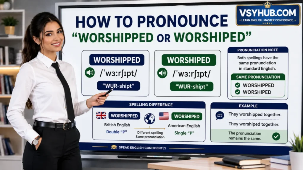 How to Pronounce Worshipped or Worshiped
