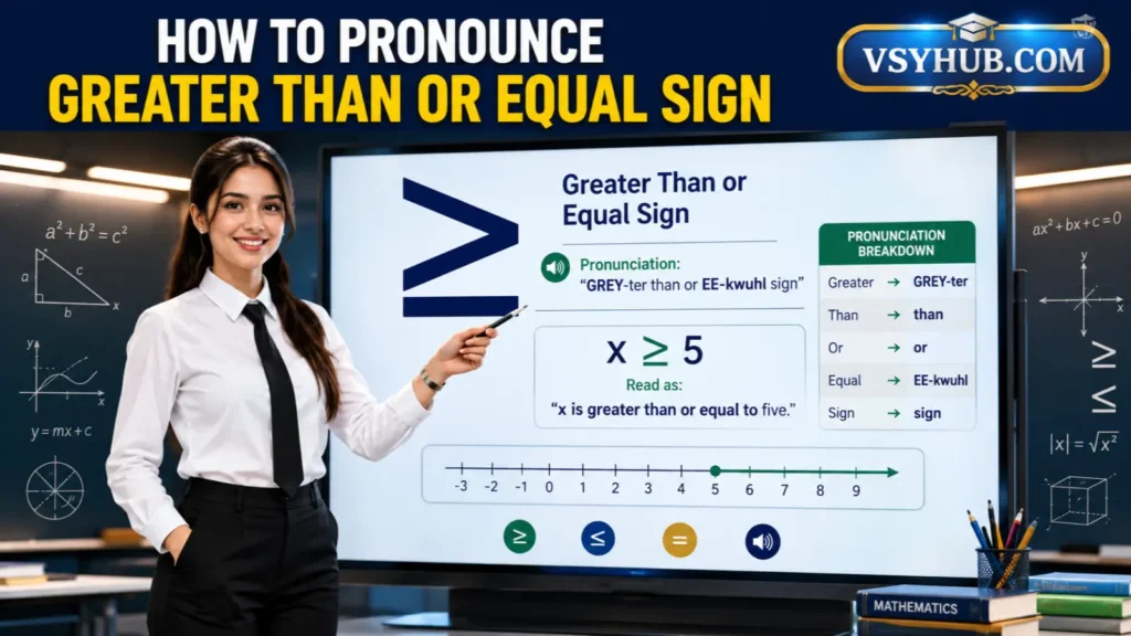 How to Pronounce Greater Than or Equal Sign