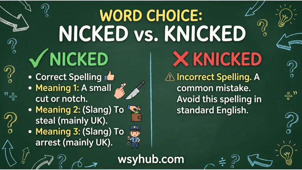 Nicked or Knicked in Everyday Examples